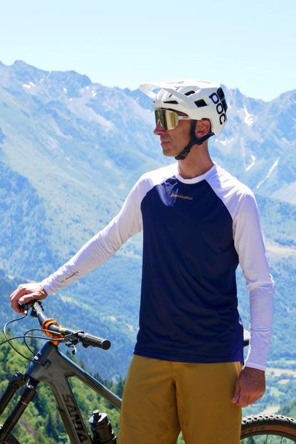 Maillot PROBIKESHOP By CHEF DE FILE FREERIDE Mangas Largas Marino/Blanco