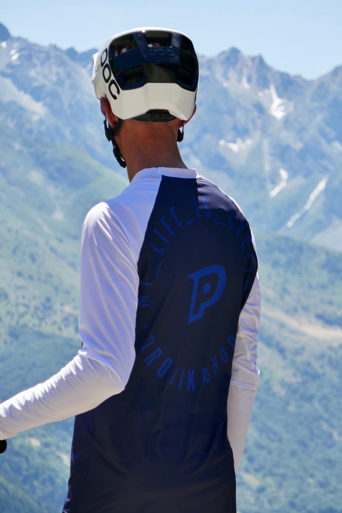 Maillot de manga larga PROBIKESHOP FREERIDE Azul marino/Blanco