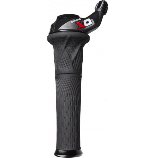 Mando giratorio izquierdo SRAM X0 Grip Shift 2V negro/rojo