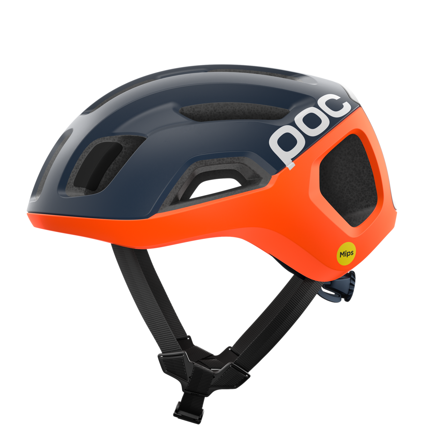 Casco de carretera POC VENTRAL AIR MIPS Azul marino/Naranja/Blanco mate