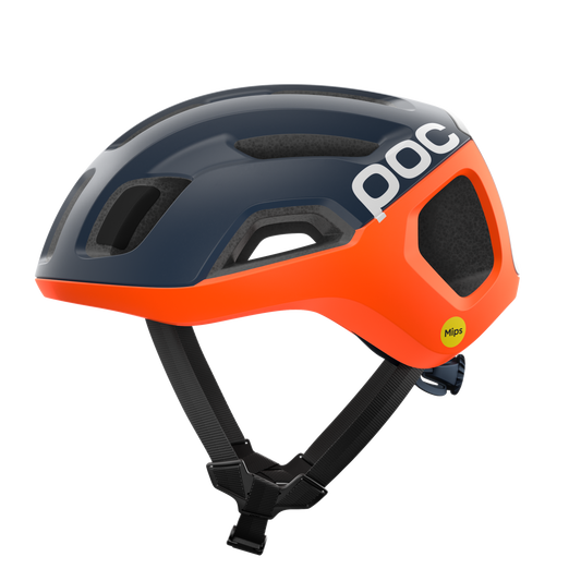 Casco de carretera POC VENTRAL AIR MIPS Azul marino/Naranja/Blanco mate