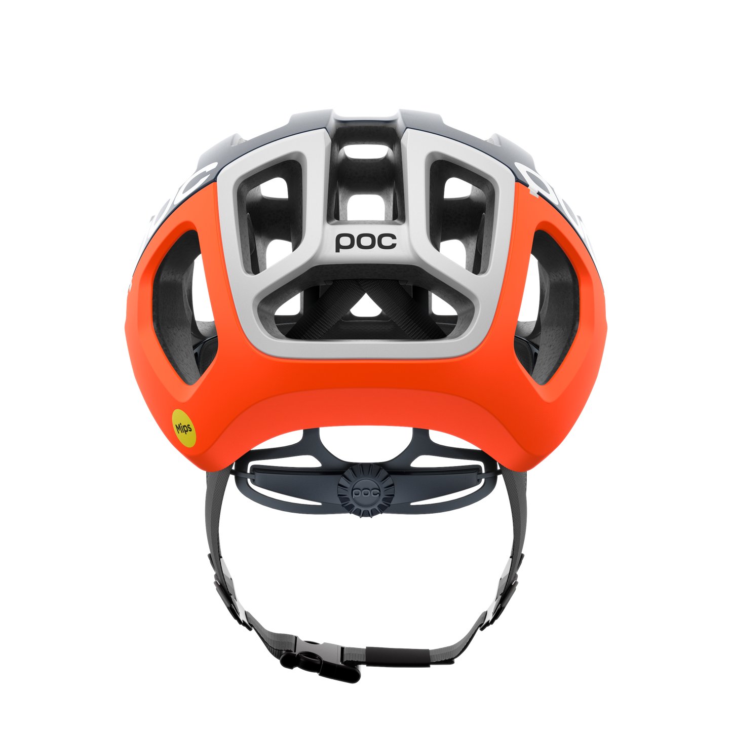 Casco de carretera POC VENTRAL AIR MIPS Azul marino/Naranja/Blanco mate
