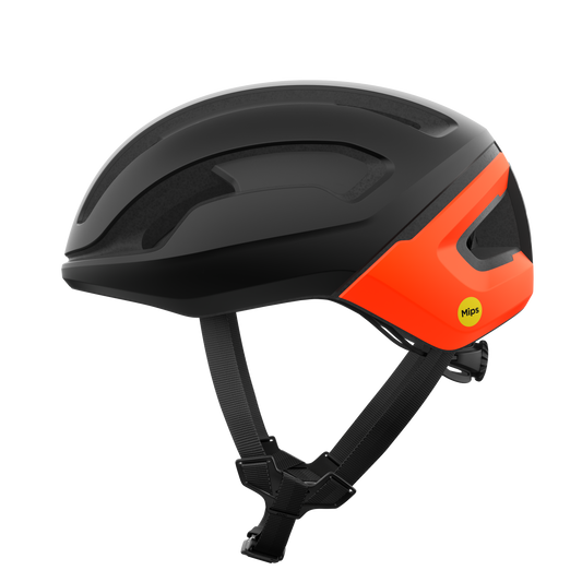 Casco de carretera POC OMNE AIR MIPS Negro Mate/Naranja Fluo