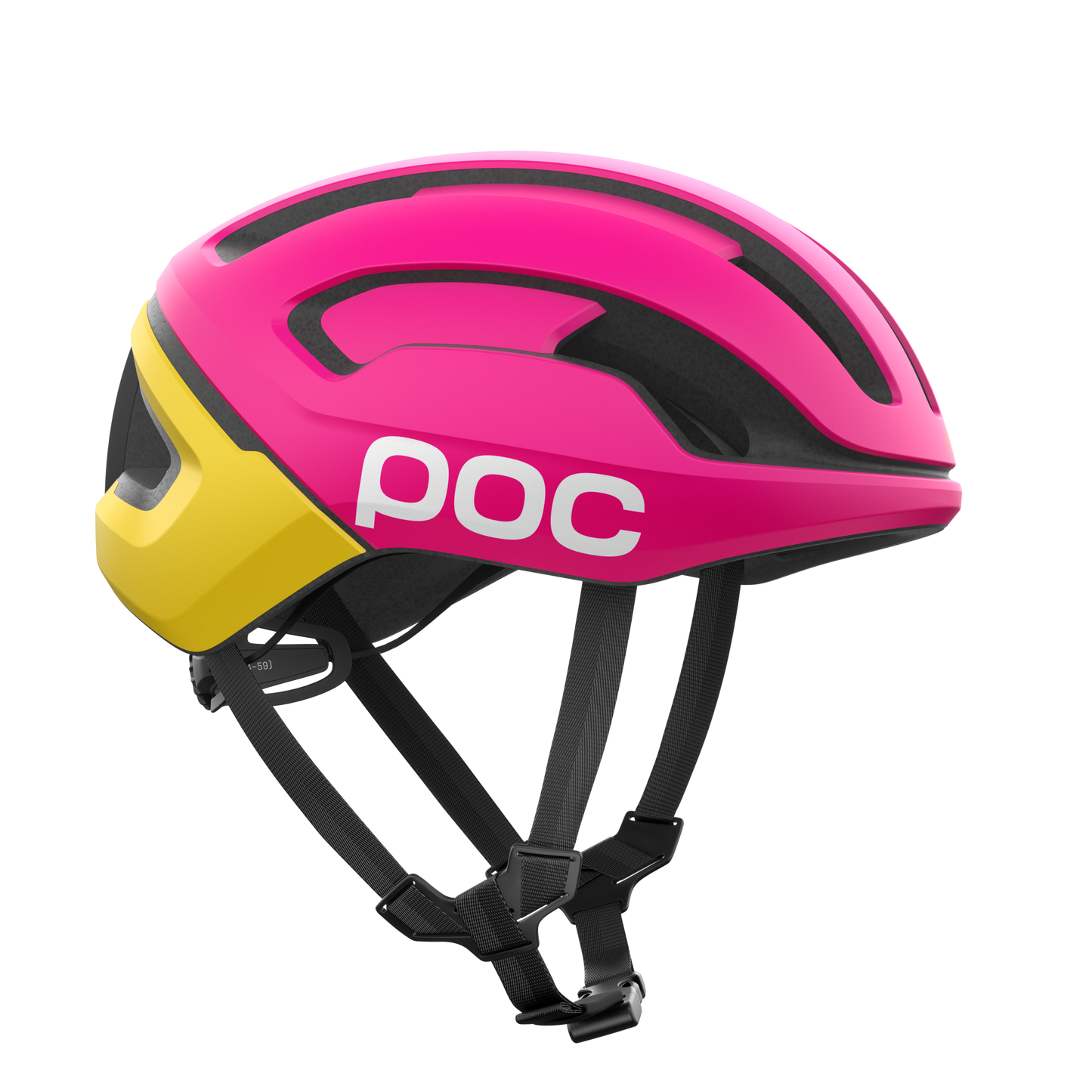 Casco de carretera POC OMNE AIR MIPS Logo Rosa/Amarillo