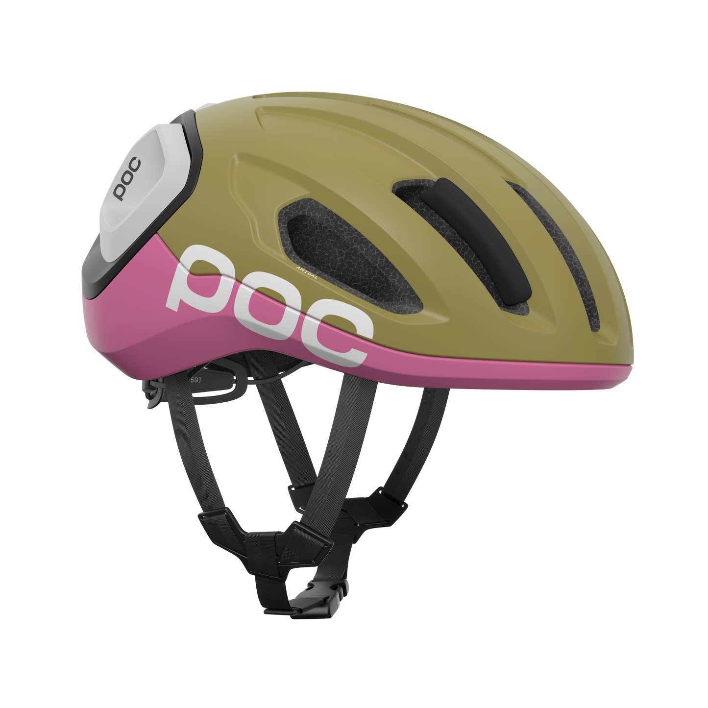 Casco de carretera POC AMIDAL MIPS Caqui/Rosa mate