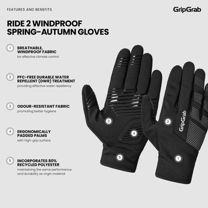 Guantes GRIPGRAB RIDE 2 WINDPROOF SPRING AUTUMN Amarillo