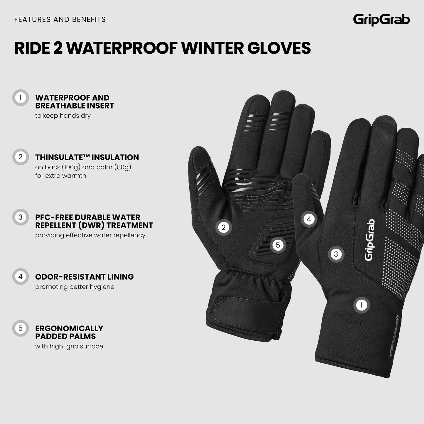 GRIPGRAB RIDE 2 WINDPROOF WINTER Gloves Amarillo