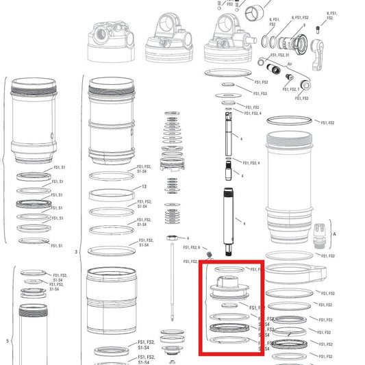 Kit de pistón de cabeza de junta para amortiguador ROCKSHOX MONARCH B1(PLUS. RL. XX). C1(R.RT.RT3). D1(RT3)