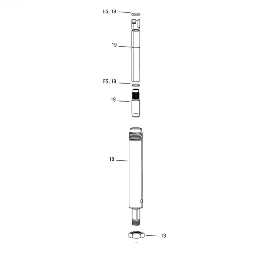 Conjunto de vástago de amortiguador ROCKSHOX MONARCH RL/RT/XX (B1+) 222x66 mm #11.4118.099.010