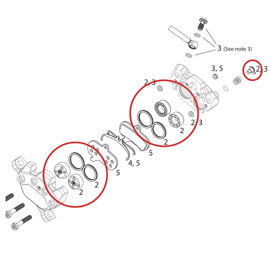 Kit de pistón para pinza SRAM MAVEN Ultimate/Plata/Bronce