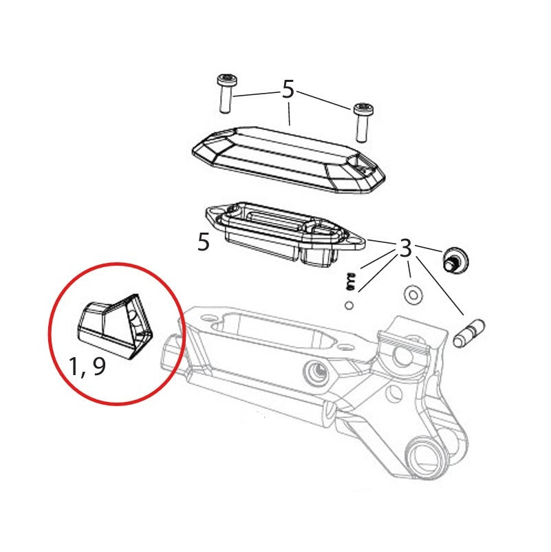 Soporte de montaje SRAM para AXS LEFT POD Control (sin soporte MMX)