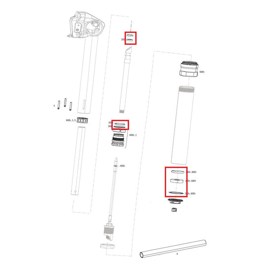 EJE REVERB ROCKSHOX A1/A2 Kit de mantenimiento 200 h/año