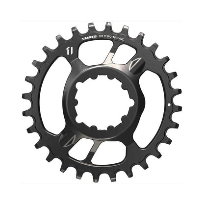 Plato monoplato SRAM X-SYNC de 11 velocidades Boost, montaje directo, desplazamiento de 3 mm — vista del plato sobre fondo blanco