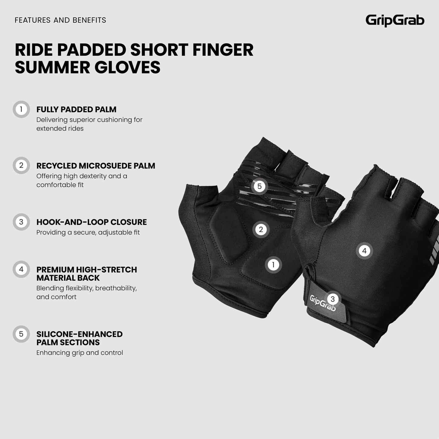 GRIPGRAB RIDE RC MAX Guantes Cortos Negro