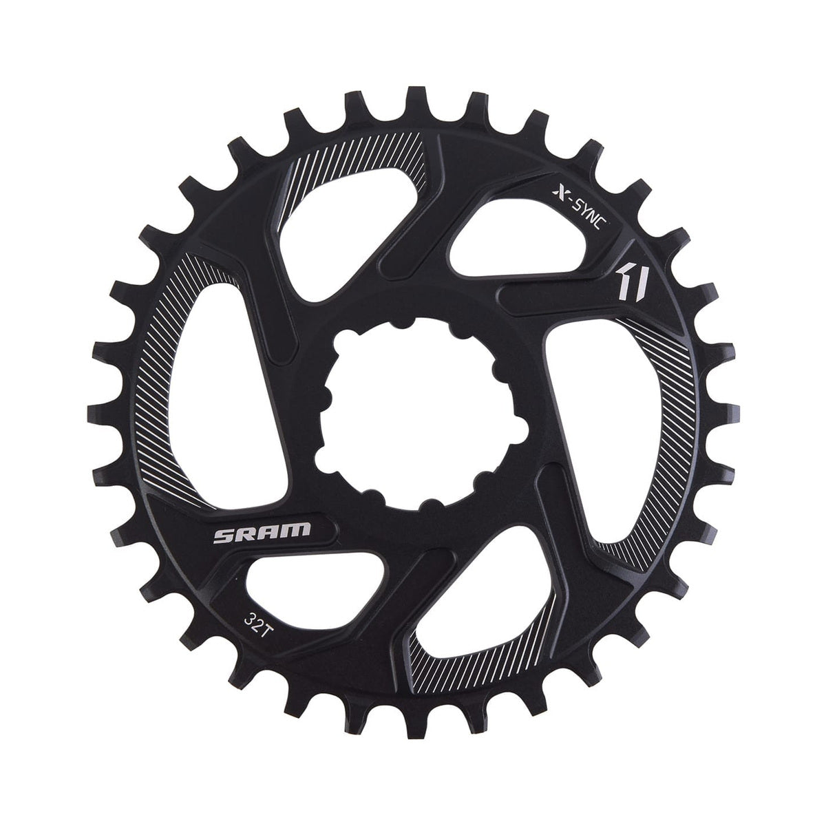 Plato monoplato SRAM X-SYNC de dentado estrecho-ancho BOOST, 11 velocidades, montaje directo, desplazamiento de 3 mm — vista del plato sobre fondo blanco