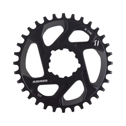 Plato monoplato SRAM X-SYNC de dentado estrecho-ancho BOOST, 11 velocidades, montaje directo, desplazamiento de 3 mm — vista del plato sobre fondo blanco