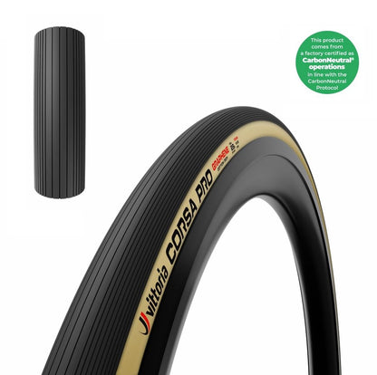 Cubierta VITTORIA CORSA PRO WIDE Grafeno G2.0 Tubeless Ready Beige