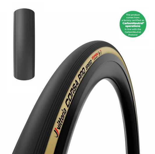 Neumático VITTORIA CORSA PRO SPEED WIDE Graphene G2.0 700c Tubeless Ready Soft Beige