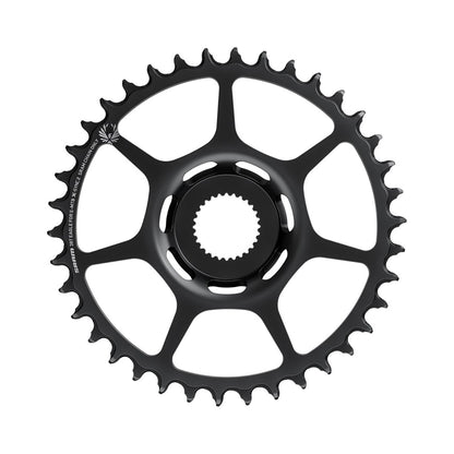 Plato monoplato para bicicleta eléctrica SRAM X-SYNC 2 EAGLE BOSCH GEN4 de 11/12 velocidades, montaje directo Boost, acero — vista del plato sobre fondo blanco
