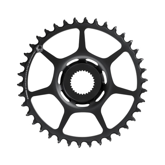 Plato monoplato para bicicleta eléctrica SRAM X-SYNC 2 EAGLE BOSCH GEN4 de 11/12 velocidades, montaje directo Boost, acero — vista del plato sobre fondo blanco
