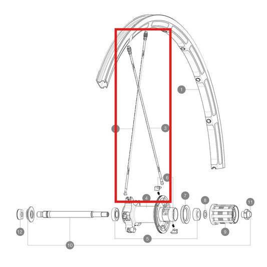KIT DE 10 RADIOS TRASEROS MAVIC M7/7 SFAL BK 298.5