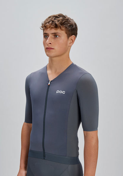 Maillot POC RACEDAY Manga Corta Gris