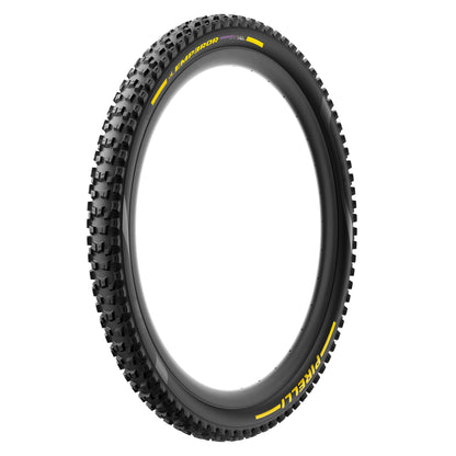 Cubierta PIRELLI SCORPION EMPEROR 27.5x2.40 Supersoft DH+Wall Tubeless Ready de aro flexible negro/amarillo Team Edition