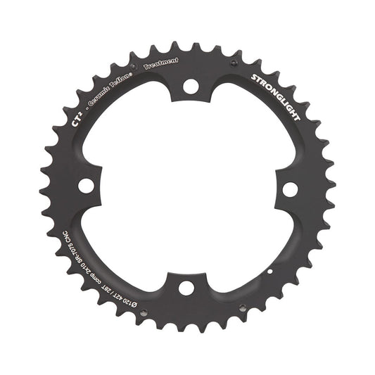 Plato exterior STRONGLIGHT CT² para Sram de 10 velocidades, 4 agujeros, 120 mm — vista del plato sobre fondo blanco