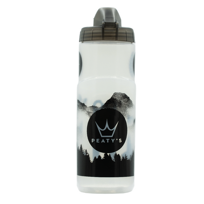 Kit Bidón y Portabidón PEATY'S X FIDLOCK Mountains (600ml) Transparente