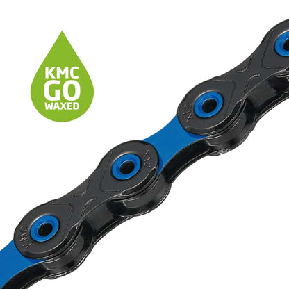 Cadena 12V KMC DLC12 Waxed Negro/Azul Encerada
