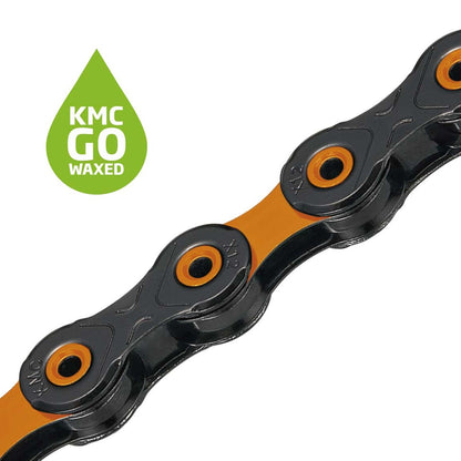 Cadena 12V KMC DLC12 Waxed Negro/Naranja Ciré