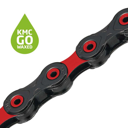 Cadena 12V KMC DLC12 Waxed Negro/Rojo Encerada