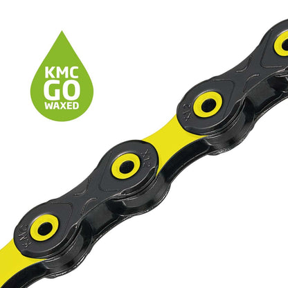 Cadena 12V KMC DLC12 Waxed Negro/Amarillo Ciré