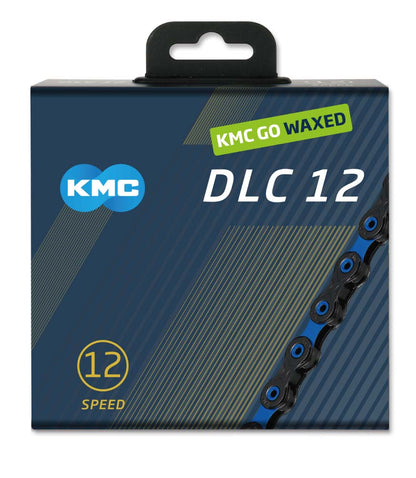 Cadena 12V KMC DLC12 Waxed Negro/Azul Encerada