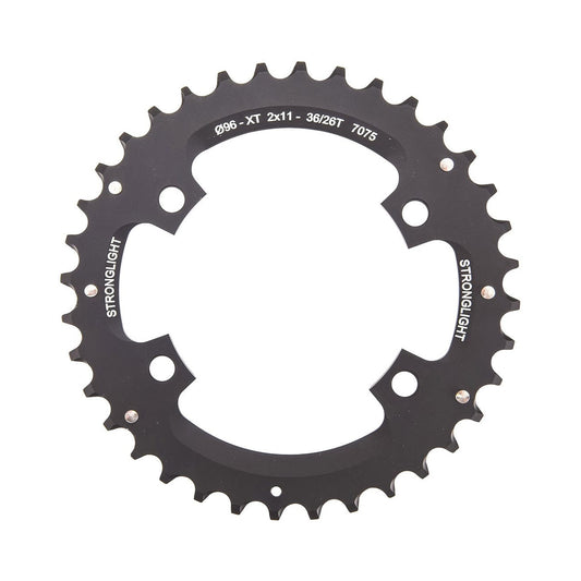 Plateau Extérieur STRONGLIGHT Shimano XT M8000/SLX M7000 11V 4 Trous 96mm — vue du plateau sur fond blanc