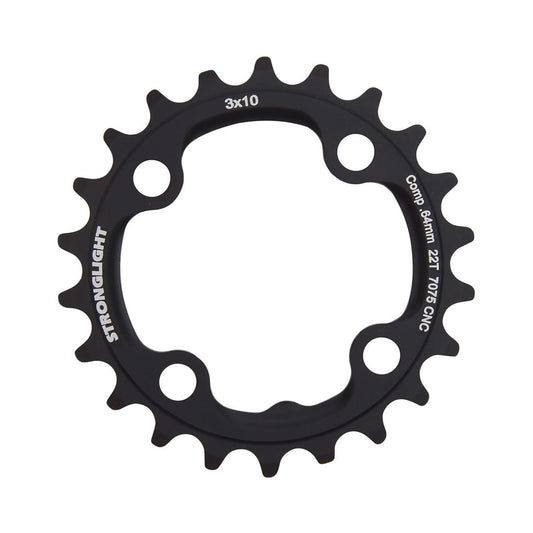 Plato interior STRONGLIGHT CT² para triple plato de 10 velocidades, 4 agujeros, 64 mm — vista del plato sobre fondo blanco