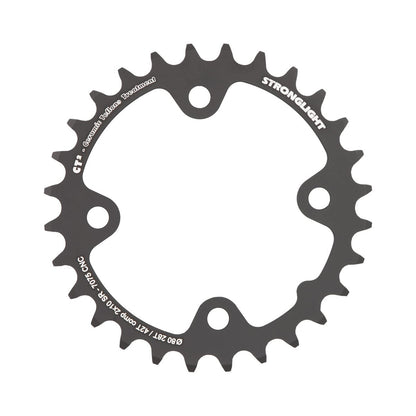 Plato interior STRONGLIGHT CT² para Sram de 10 velocidades, 4 agujeros, 80 mm — vista del plato sobre fondo blanco