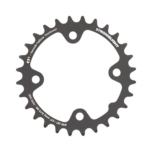 Plateau Intérieur STRONGLIGHT CT² Sram 10V 4 Trous 80mm — vue du plateau sur fond blanc