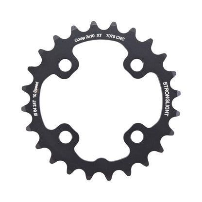 Plato interior STRONGLIGHT para SHIMANO XT M785 de 10 velocidades, 4 agujeros, 64 mm — vista del plato sobre fondo blanco