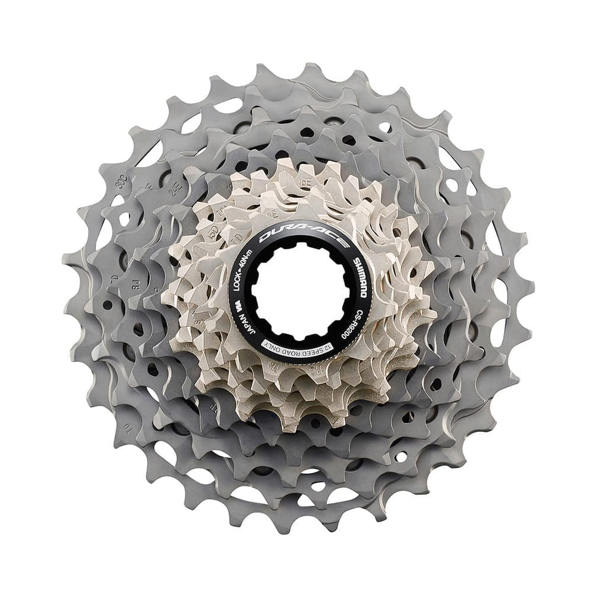 Cassette de 12 velocidades SHIMANO DURA-ACE CS-R9200 – foto principal sobre fondo blanco