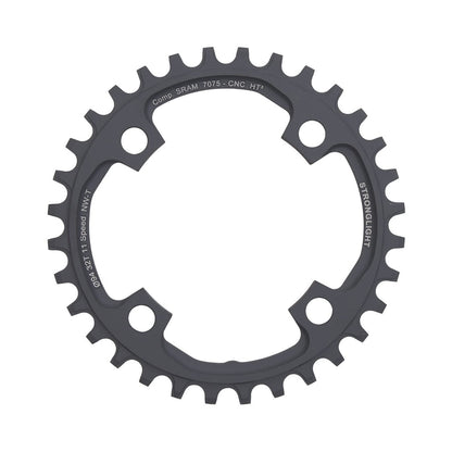 Plato monoplato STRONGLIGHT HT3 de dentado estrecho-ancho para Sram X01 de 11 velocidades, 4 agujeros, 94 mm — vista del plato sobre fondo blanco