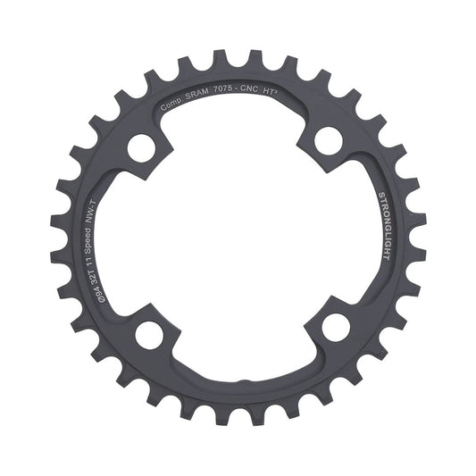 Plato monoplato STRONGLIGHT HT3 de dentado estrecho-ancho para Sram X01 de 11 velocidades, 4 agujeros, 94 mm — vista del plato sobre fondo blanco