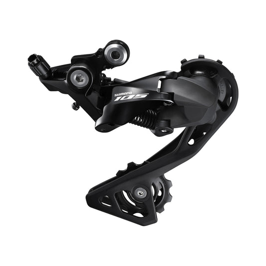 Cambio trasero SHIMANO 105 R7000-GS de 11 velocidades con pata media, negro – vista del producto sobre fondo blanco