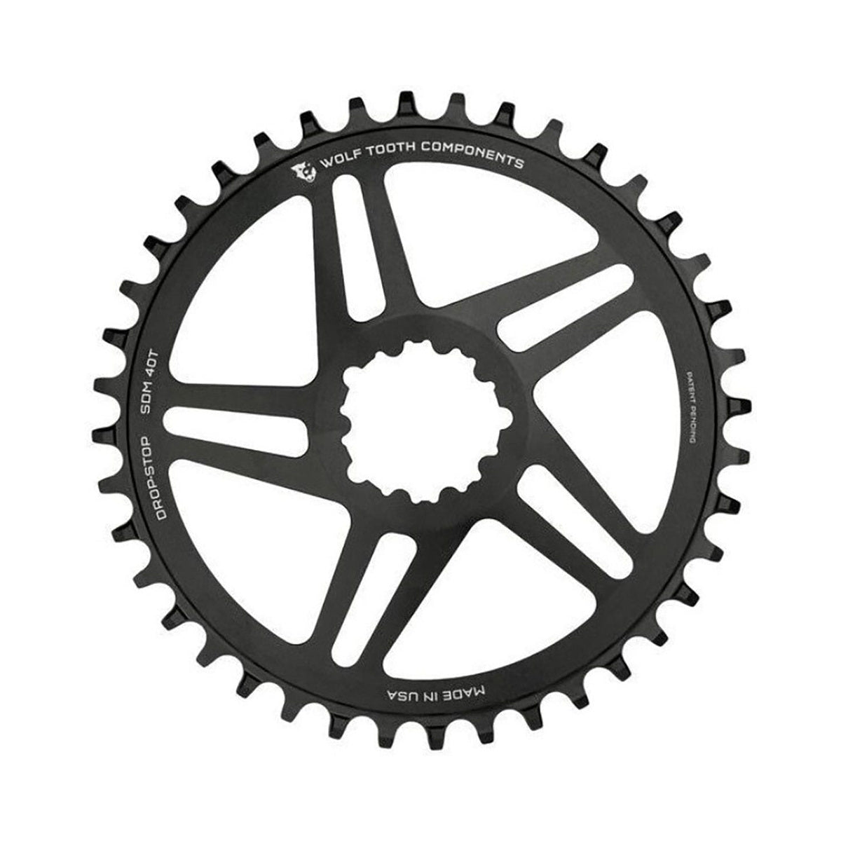 Plateau Mono WOLF TOOTH BB30 SRAM Direct Mount — vue du plateau sur fond blanc