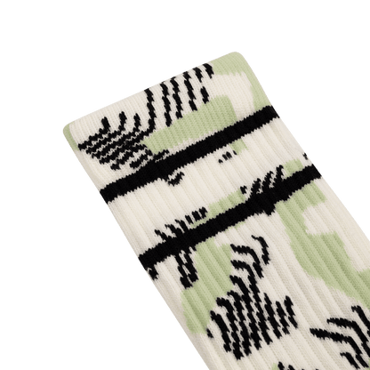 Calcetines BURGTEC EVERYDAY CREW PATTERNED Blanco/Verde
