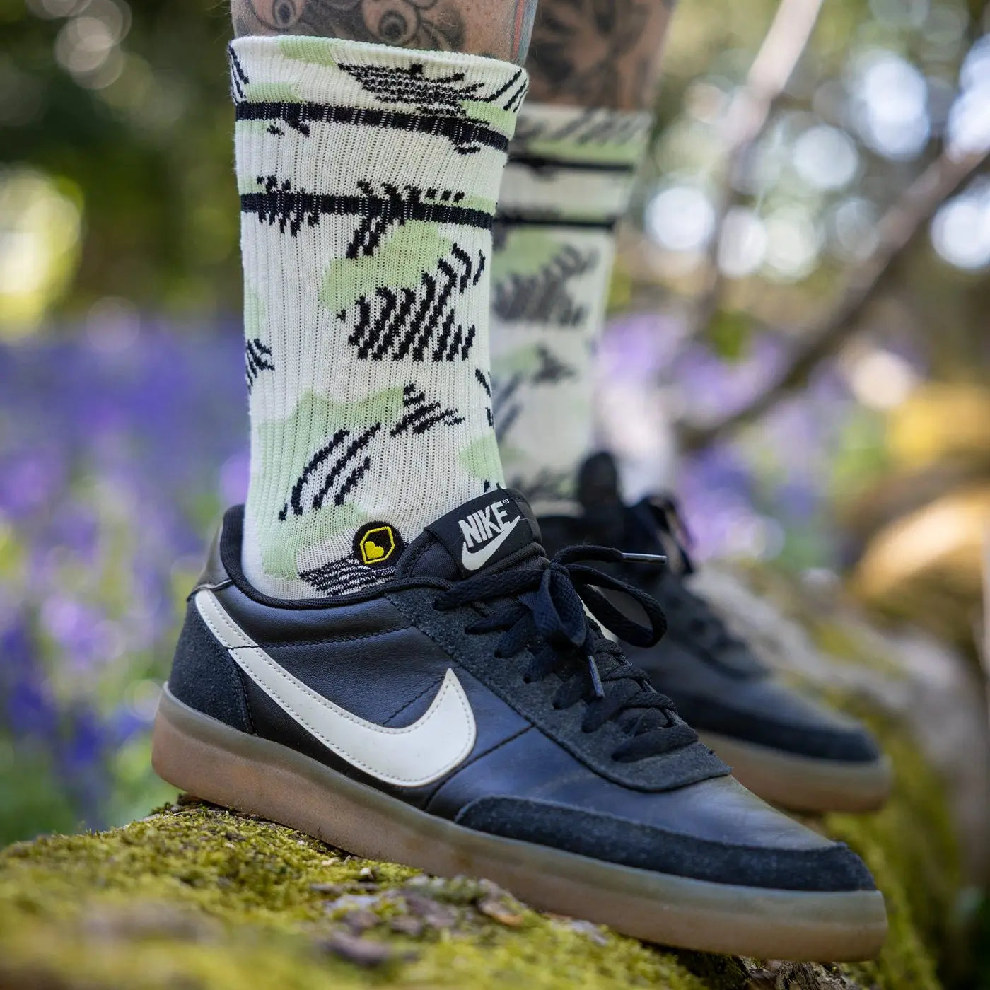 Calcetines BURGTEC PATTERNED Blanco/Verde