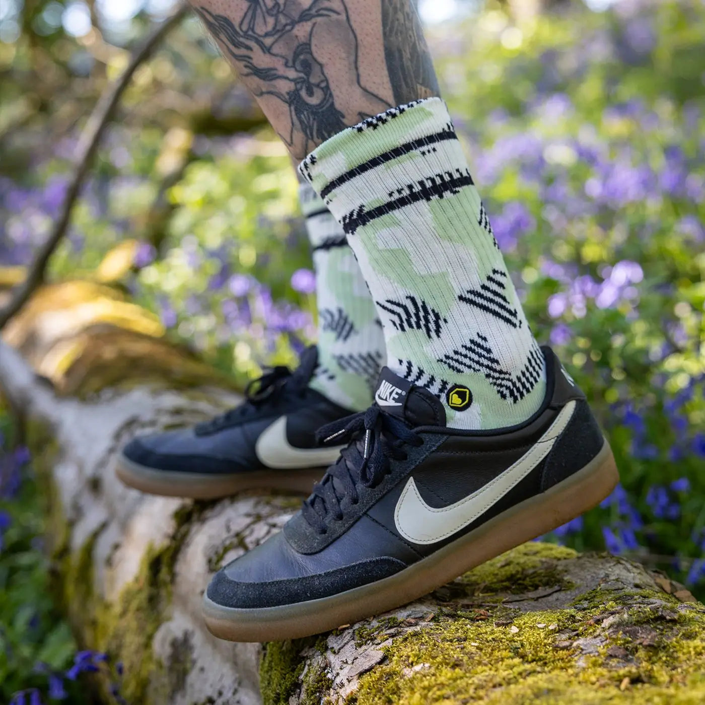Calcetines BURGTEC PATTERNED Blanco/Verde