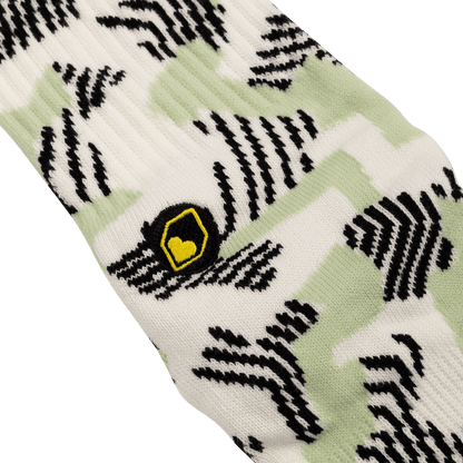 Calcetines BURGTEC EVERYDAY CREW PATTERNED Blanco/Verde