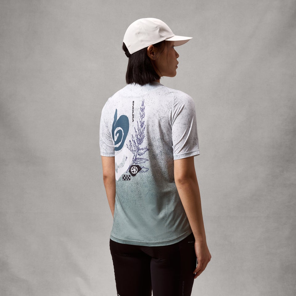 Maillot ENDURA SINGLETRACK PRINT Mujer de manga corta Aero Blue