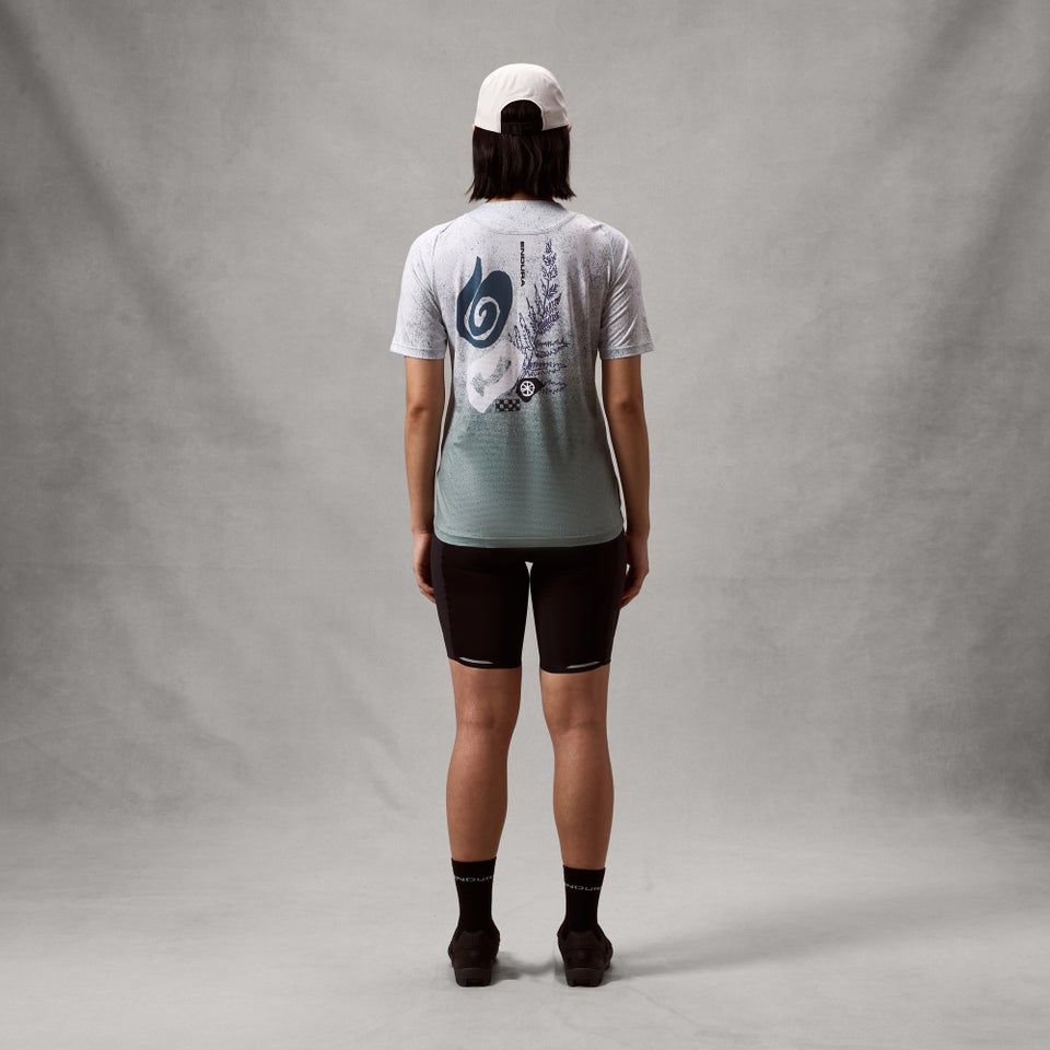 Maillot ENDURA SINGLETRACK PRINT Mujer de manga corta Aero Blue